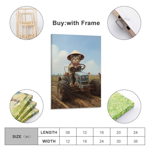 Impression sur toile chat rural chinois 50x75cm comme tableau décoratif - 2