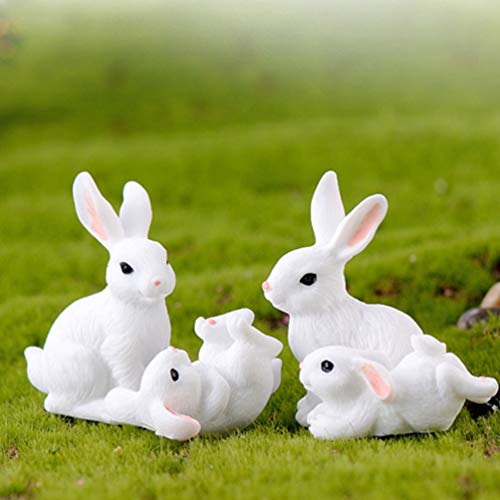 STOBOK 8Pcs Miniatura Figuras De Coelho Coelhinho Da Páscoa Coelho De Fadas Jardim Ornamentos Micro