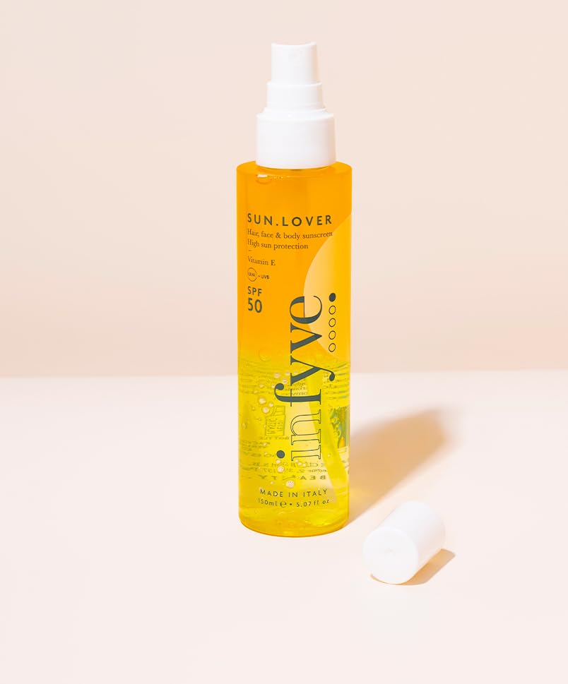 SUMMER SET | Cofanetto con Protezione Solare Viso DAILY.SUN SPF50 50ml e Protezione Solare per Corpo, Capelli e Viso SUN.LOVER 150ml | Con Antiossidanti e Acido Ialuronico | 150ml e 50ml