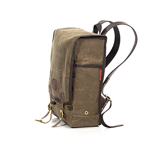 Frost River Mesabi Range Daypack - Waxed Canvas and Leather Laptop Bag with Padded Sleeve, Durable Day Hiking Backpack, 16.7 Liter, Premium, Field Tan3
