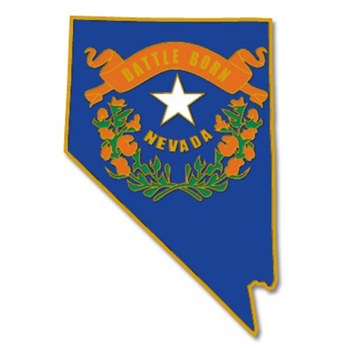 PinMart Nevada Shape Flag Lapel Pin – Complete United States of America Pin Set – Gold Plated Enamel US State Shirt Pins – Great Commemorative/Promotional Gift
