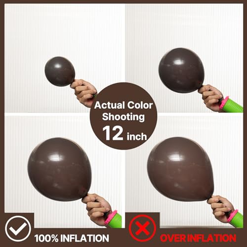 Image of PartyWoo Dark Brown Balloons 100pcs Different Sizes of 18 12 10 5 Inch Boho Coffee Neutral Fall Balloon Arch Kit for Bachelorette Baby Shower Anniversary Birthday Party Decorations Brown-F20