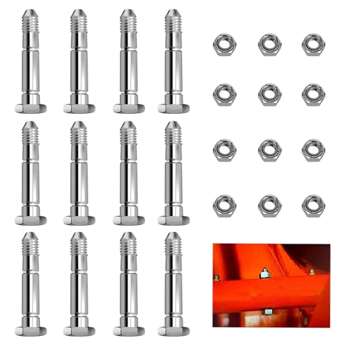 12 Pcs 53200500 Shear Bolt and Nut Compatible with Ari-ens ST520 ST524 ST624 ST724, 53200500 Shear Bolt and Nut Kit Fits 532005 05907100 AM123342 510016 Two-Stage Snowthrower & More (1/4" x 1-9/16")