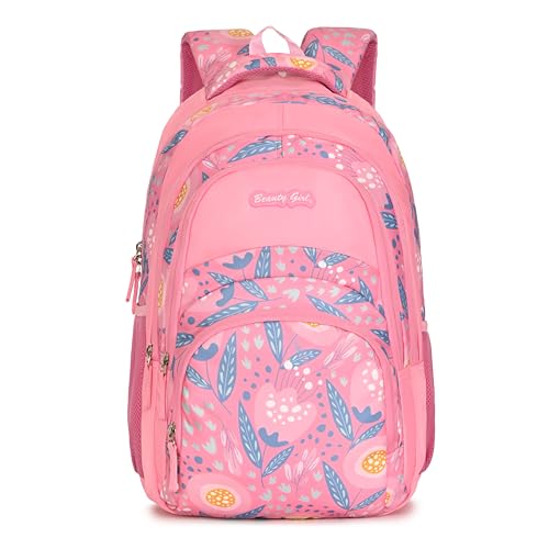 Image of BEAUTY GIRLS BY HOTSHOT FLORAL 1594|SCHOOL BAG|TUTION BAG|COLLEGE BACKPACK|LARGE SIZE|WATER RESISTANT|19 INCH|FOR GIRLS & WOMEN|36 LITERS BACKPACK