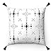 Moroccanity Funda de cojín de 43 x 43 cm, diseño geométrico Scandi Boho Tribal diseño celosía Quatre flechas – para sofá, cama, regalo, decoración del hogar, color blanco y negro