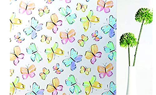 Image of ELTON 3D Window Privacy Self Adhesive Decorative Vinyl Film For Bathroom Door Window Heat Control Anti Uv (Butterfly, 24 X 48 Inches) Multicolor