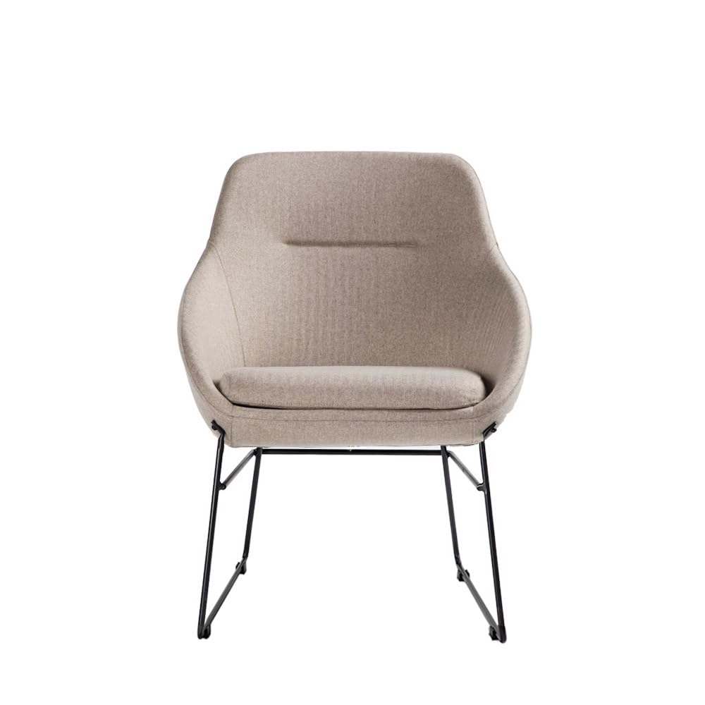 proworkOSCAR Chairs Living Room Chair Visitor Chair, Textured Fabric Modern Design Soft Shape With Metal Base Chair For Hotel Restaurant and Office Visitor - Powder Blue (Brown)