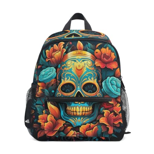 Sac à dos enfants crâne et fleurs pour les sorties et voyages