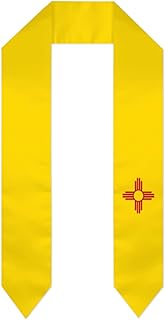 DABOYOZHZH New Mexico Flag Graduation Shawl Sash Stole Wraps Scraf For International Study Pride Women Men