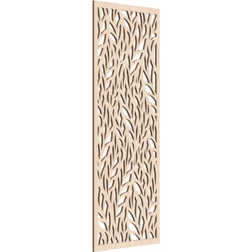Image of Ortonville Decorative Pierced Fretwork Wood Wall Panels, 15 3 /8 inchW x 39 3 /8 inchH x 1 /4 inchT, Red Oak