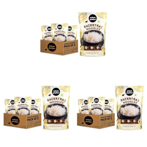 Image of Urban Platter Shirataki Konjac Noodles, 270g, Pack of 9 (Fat-Free, Gluten-Free, Low Carb, Ready to Use)