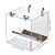 No Mess Bird Feeder for Cage, Automatic Acrylic Bird Feeder Seed Catcher Tray Cage with Stainless Steel Hooks for Small Parrots Canary Parakeet Budgerigar Crested Cockatiel Lovebird (Small)