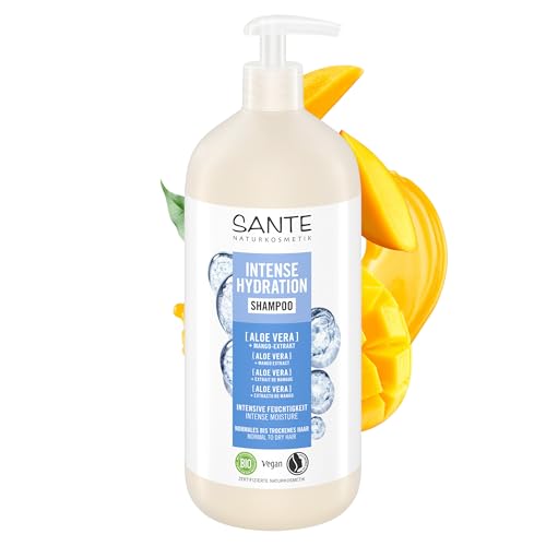 SANTE Naturkosmetik Intense Hydration Shampoo - 950 ml - mit Aloe Vera & Mango-Extrakt - Haarshampoo für trockenes Haar - sulfatfrei & vegan - dermatologisch getestet
