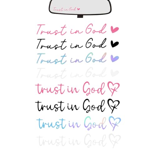 Image of 8Pcs Trust in God Rearview Mirror Sticker, Rear View Mirror Decal for Cars