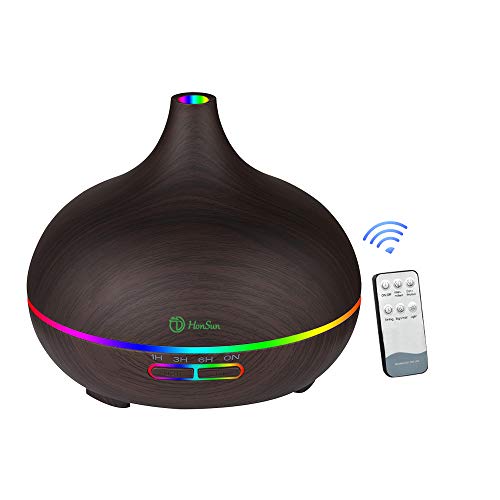 HonSun Diffuser 500 ml Aromatherapy Diffuser with 7colors LED lights Diffuser（get a remote control）