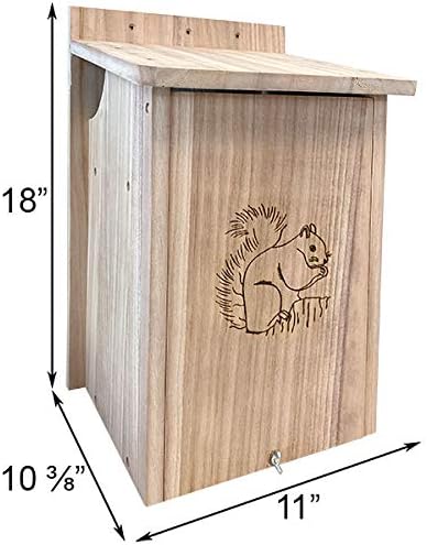 Prime Retreat Squirrel Houses, Pack of 2 – Durable Wooden Nesting Boxes with Angled Entry & Interior Ledge, Mount to Tree, Wall, or Post, Weather-Resistant Squirrel Shelters for Outdoor Use