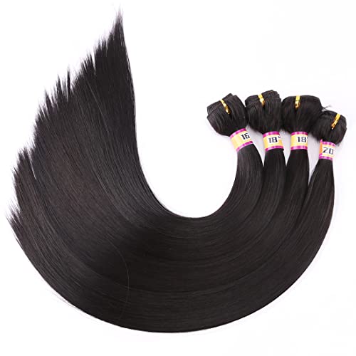 ZHENLISI 4 Bundles Silky Straight Quick Weave Hair...