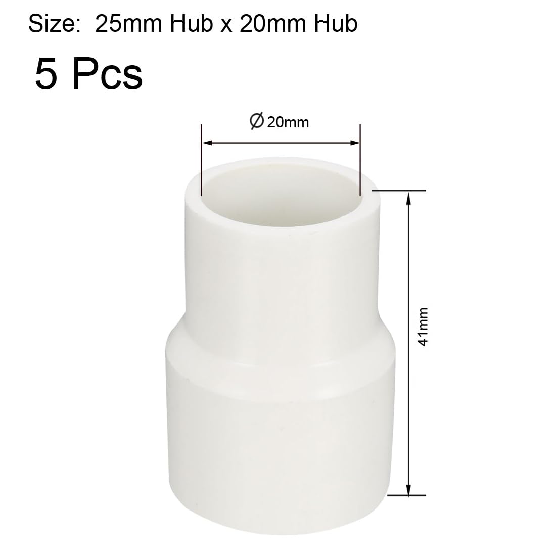 20 mm in PVC Tee 3 vie tubo di acqua tubo 'adattatore Connettori Bianca