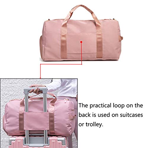 Lightweight Weekender Duffel Bags for Womens Girls Overnight Weekend Sport Gym Yoga Swim Travel Outdoor Vacation Carryon Checked Luggage Storage Adkx Personalized Duffle Bags with Wet Pocket (GREEN)