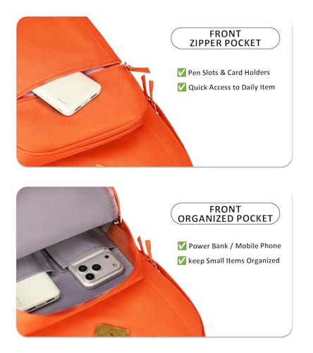 Image of abshoo Classical Basic Womens Travel Backpack For College Men Water Resistant Bookbag (Tangerine)