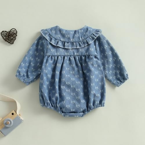 Douhoow Baby Girl Sweatshirt Romper Infant Baby Dress Romper Long Sleeve Button Bodysuit Fall Winter Festival Outfits2