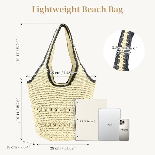 Image of Crescent Straw Shoulder Handbag for Women Summer Beach Tote Raffia Woven Purse Hobo Underarm Bag 2026