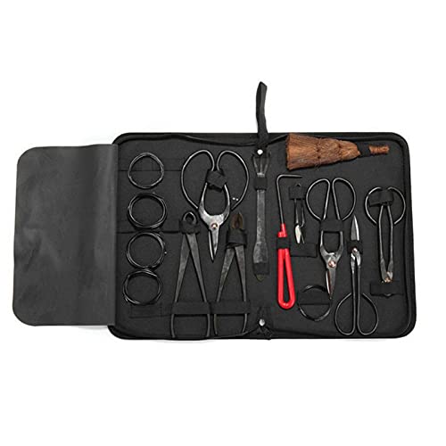 Kit De Herramientas para Bonsái - Juego De Herramientas para Bonsái, Kit De Recorte De Plantas De Jardín De 10 Piezas con Tijeras Y Estuche De Nailon Resistente, Juego De Herramientas De Jardinería |
