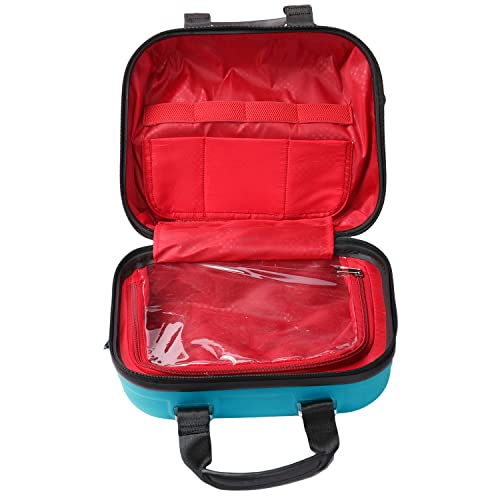 Image of NOVEX Vanity Box for Women - Unbreakable Polycarbonate Makeup Organizer | Travel Toiletry Bag with Dividers | Stylish Multifunctional Use Cosmetic Storage Case with Zipper | Turquoise