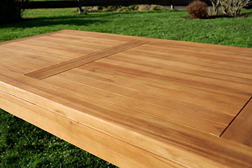ASS Wuchtiger echt Teak Bigfuss Design Gartentisch 140x80 Holztisch Teaktisch Garten Tisch Holz JAV-BIGFUSS mit 8x8cm… – Bild 7