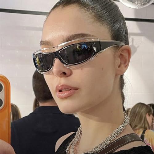Lunettes de soleil punk légères anti-vent taille unique transparentes - 2