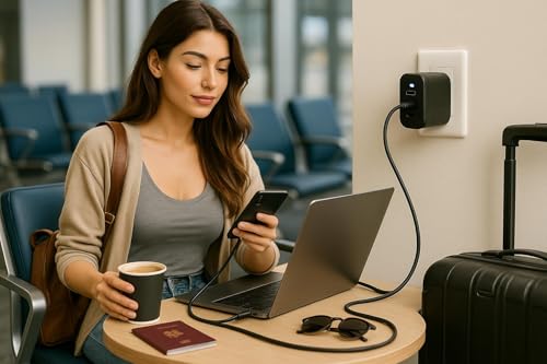 Image of Addtam 65W Original USB-C PD Fast Charging Adapter, Multi-Port Wall Charger for Laptop, MacBook, Chromebook, Tablet, Samsung, Google, Nothing, Motorola, OnePlus, and Android Smartphones, Black