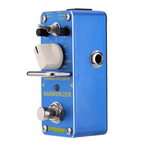 POENVFPO AHAR-3 Harmonizer Pitch Shifter, Mini Pedal de Efecto de Guitarra Eléctrica con True Bypass, Construcción de Aleación de Aluminio, 3 Perillas de Control