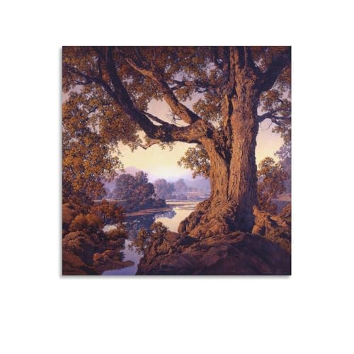 Toile Parrish en automne Maxfield tableau paysage automnal carré 50x50 cm