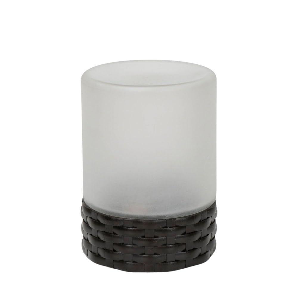 ValueLights Rattan Solar Powered Outdoor Garden Table Lamp Frosted Glass Shade