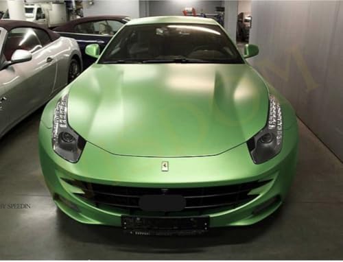 Image of WISDOM Apple Green Matt Metallic Vehicle Wrap Vinyl matt Finish Easy Apply Air-Release Weatherproof DIY Car & Motorcycle (Apple Green Metallic, 20 Inch X 7 Feet)