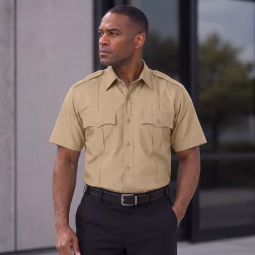 Image of First Class 100% Polyester Short & Long Sleeve Zippered Uniform Shirt 4 Pocket Hidden, Law Enforcement BDU Zipper Closure.