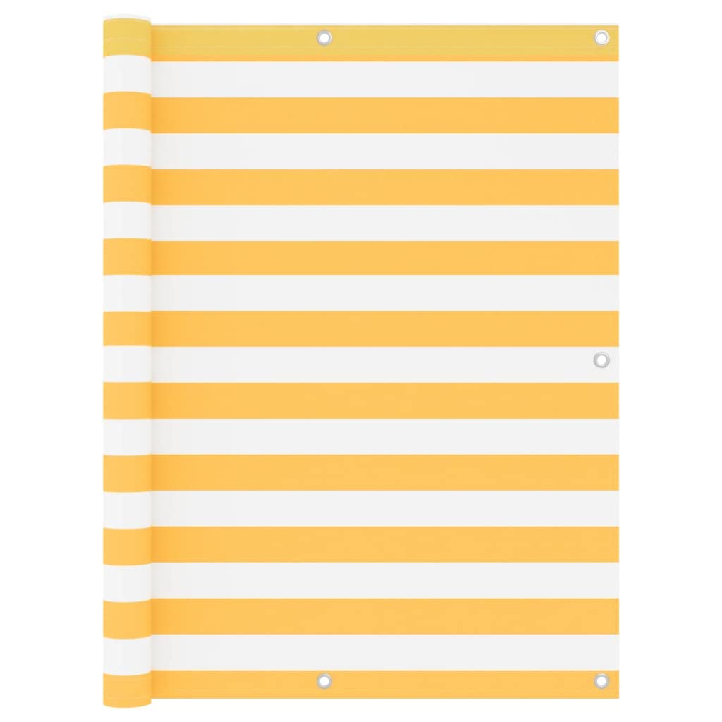 vidaXL Balcony Screen Privacy Garden Fence Screening Outdoor Sun Shelter Sunshade UV Protection Shade White and Yellow 120x500 cm Oxford Fabric — image 1