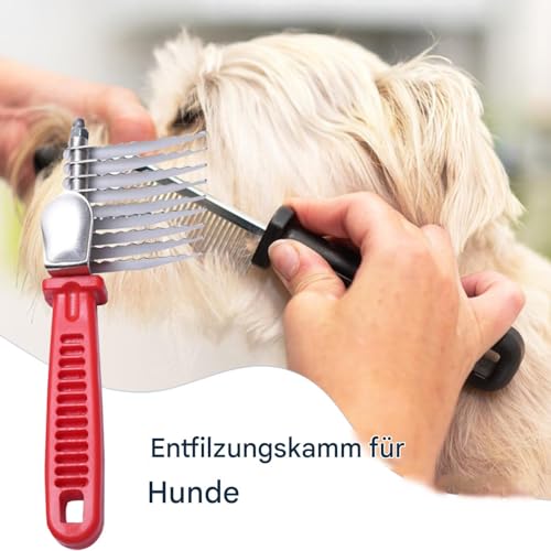 Dog Dematting Comb, Grooming Brush Supplies, Pet Hair Removal Smooth Ergonomic Cat Dematting Tool for Indoor Outdoor Use, Brush for Families and Friends – Bild 4