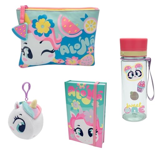 Kit Necessaire + Garrafa + Caderno + Chaveiro Unicórnio Puket