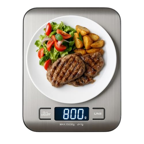 Balança de Cozinha Digital Inox com 4 Sensores de Alta Precisão (...