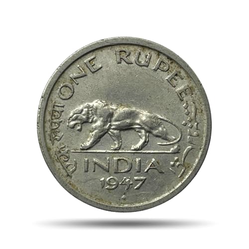 Image of One Rupee 1947 George VI King Emperor Nickel, British India Historic Old Coin for Collection | Last One Rupee Coin of British India, Multi