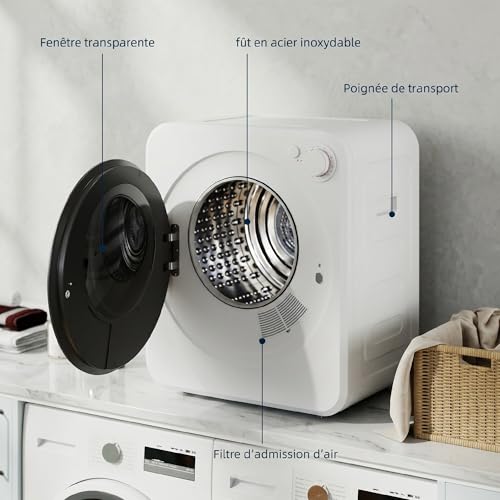 Sèche-linge électrique compact HOMCOM idéal pour dortoir étudiant - 6