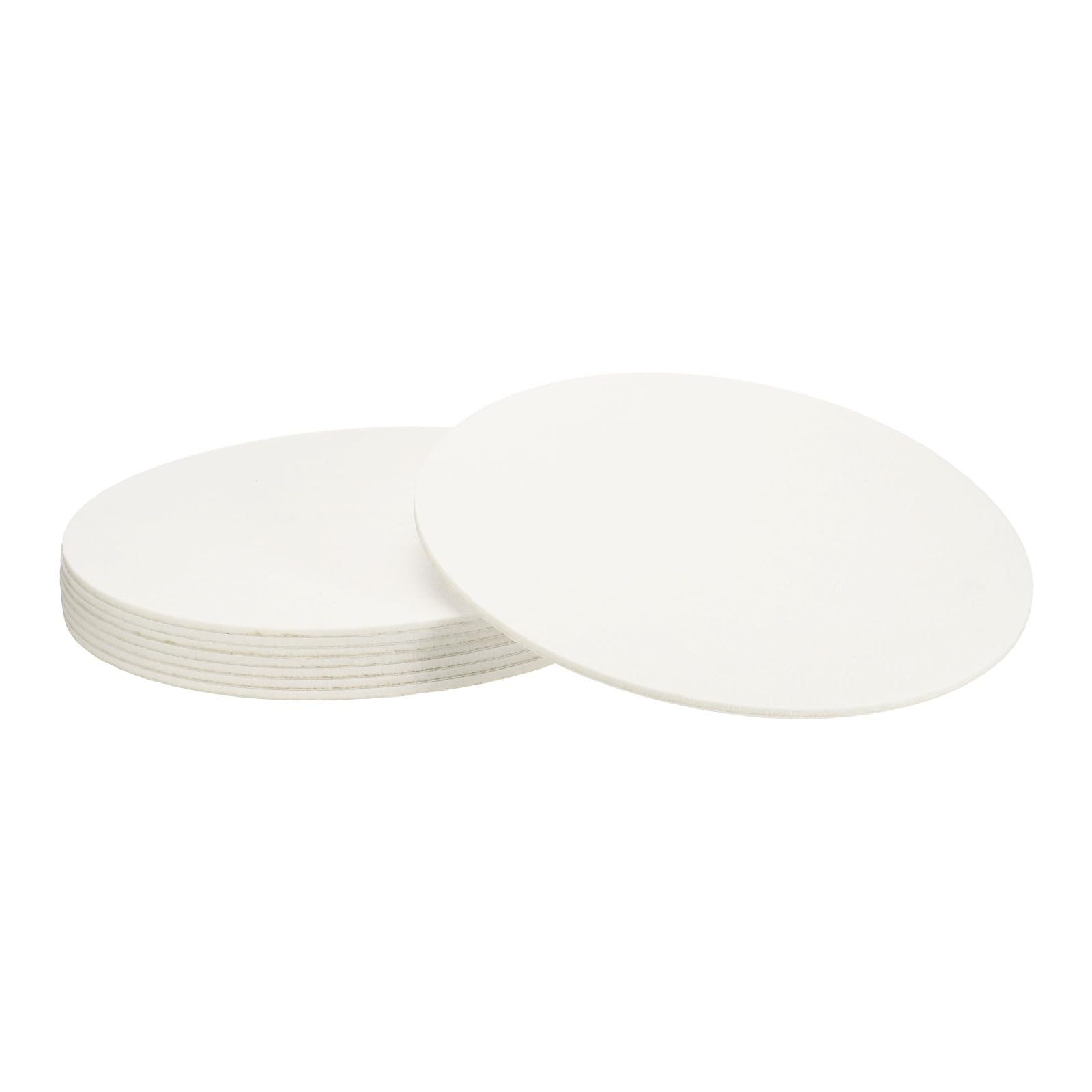 sourcing map 8Pcs Non Slip Felt Furniture Pads, 279mm Round Self Adhesive Felt Bumpers Noise Reducing Furniture Feet Floor Protector for Chairs Tables Furniture Legs (White 5mm Thick) โ image 1