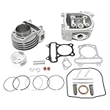 Facile à installer Kit de réfection cylindre for moteur 4 temps GY6 100 cm³ 50 mm (soupapes de 69 mm) avec culasse, for karting, quad et cyclomoteur.