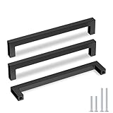 goldenwarm 5 Pack Black Cabinet Pulls 8in(204mm) Drawer Pulls Kitchen Cabinet Handles Black Dresser Stainless Steel Modern Hardware