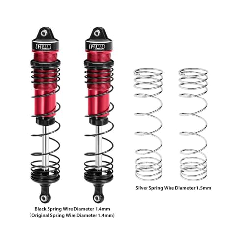 Aluminum 6061-T6 Alloy Progressive Spring Rear Shock 144mm for Arrma 1/8 Mojave 4X4 4S BLX Desert Truck RTR-ARA4404 Upgrades - Red