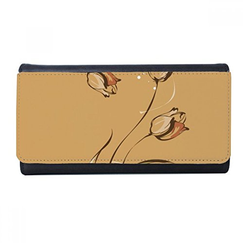 Portefeuille rectangle carte multifonction avec fleur peinte