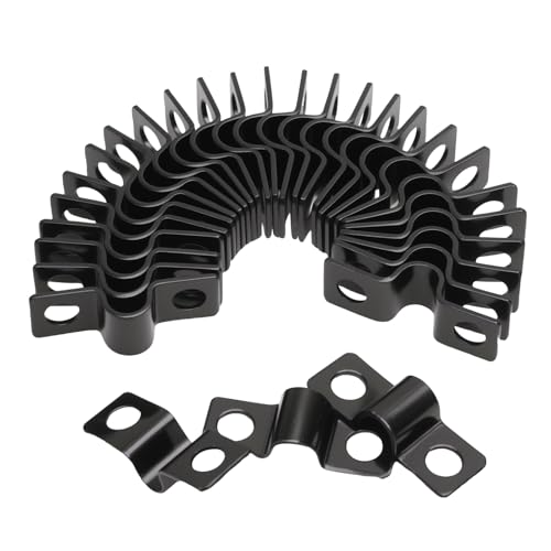 50 Abrazaderas Metálicas Ø6mm,Accesorios de Fijación para Vallas de Doble Barra,Abrazaderas Doble Agujero Resistentes para Cables, Tuberías y Montaje de Cercados
