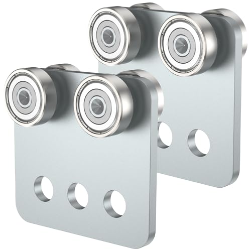 2Pcs 4 Wheel Trolley Assembly Roller, Silent Trolley Assembly Rollers Overhead Garage Hoist System for Use with 1-5/8