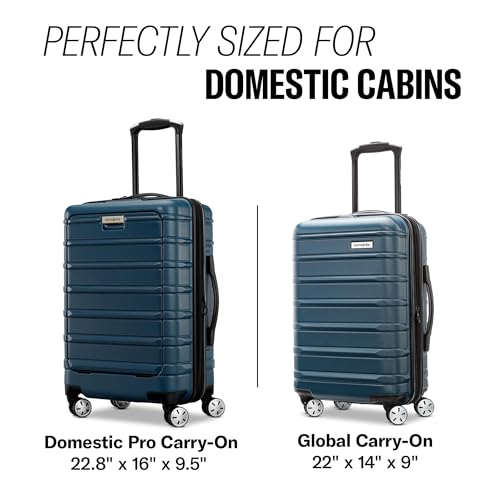 Image of Samsonite Omni 2 Hardside Expandable Luggage with Spinner Wheels, Pale Blue, Pro Carry-on Spinner, Omni 2 Hardside Expandable Luggage With Spinner Wheels